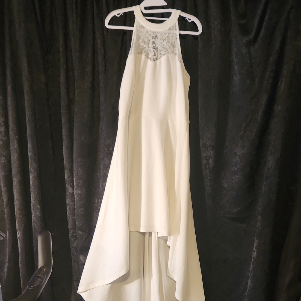 Elegant White High-Low Dress